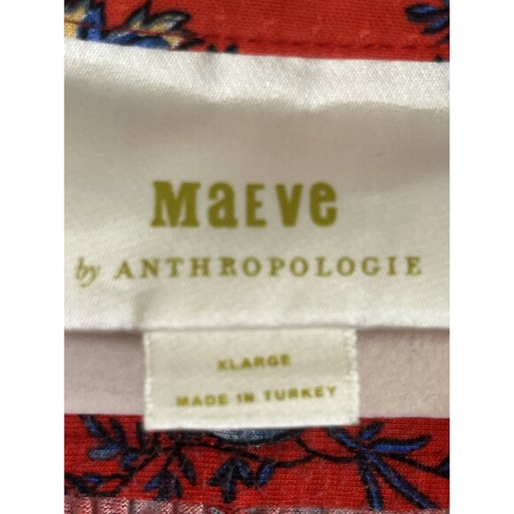 Maeve Floral Top XL Red Boho Indie Folk Peasant Preppy Resort Festival Western - Picture 3 of 9